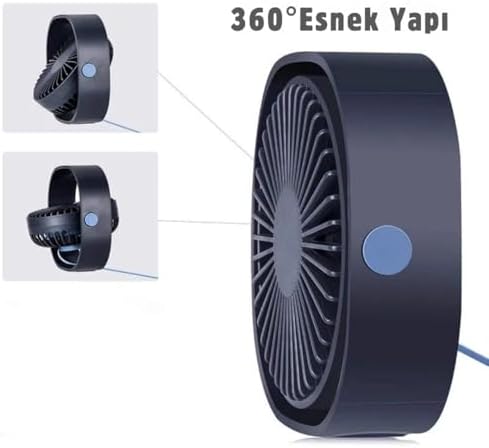 Masaüstü Vantilatör, Şarjlı Masaüstü Fan, 2000 Mah Batarya, Uzun Kullanım Süresi, 3 Kademeli Ayarlanır Güç Modu, Soğutucu Vantilatör, Sessiz Çalışma, Ergonomik Tasarım, Masaüstü Kullanım