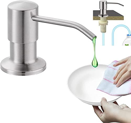 Lavabo Sabunluğu Fırçalanmış Nikel Sabunluk Mutfak Lavabo için 47 inç Tüp Doğrudan Sabun Şişesine Bağlanır, Artık Dolum Yok Mutfak Lavabo Tezgah Dispenseri Tezgahtan Dahili Dolum - Görsel 3