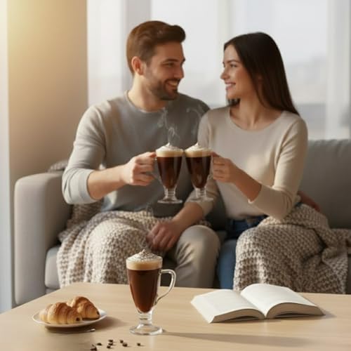 Alternative view of 3’lü Cam Kupa Seti 250 ml – Ayaklı Şeffaf Kahve ve Tatlı Bardağı – Latte, Cappuccino, Sıcak Çikolata için