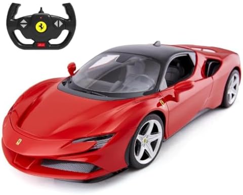 Rastar 1:14 Ferrari SF90 Stradale Uzaktan Kumandalı Araba 2.4GHz Kesintisiz Frekans İleri Geri Sürüş Esnasında Yanan Ön ve Arka LED Farlı 34 cm Oyuncak Araba Kırmızı - Görsel 2