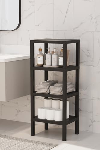 Mithra Life 4 Katlı Plastik Siyah Banyo Mutfak Rafı MIT1050