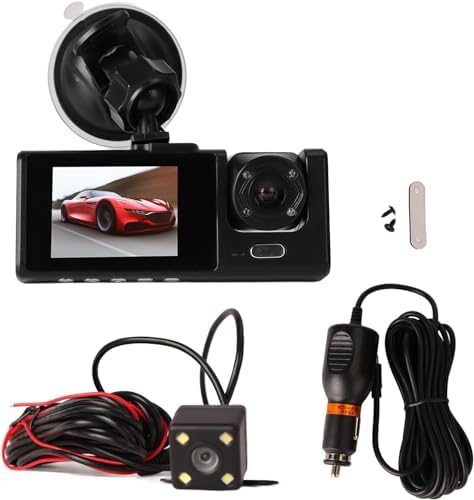 Alternative view of H309 Full Hd 1080P Üç Kameralı Araç Içi Kamera Araba Güvenlik Kamerası Gece Görüşü Ön Geri iç Kayıt IR LED