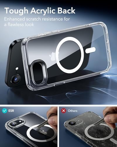 PSR Aksesuar Apple iPhone 16E/17E uyumlu Kılıf - Magsafe Şarj Özellikli | Şeffaf Sert PC Embos Kapak | Güçlü Manyetik Telefon Kılıfı | (iPhone 16e) - Görsel 3