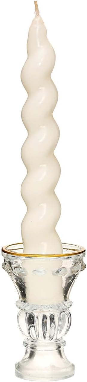 Alternative view of Yılbaşı 2'li Twirl Glow Beyaz Şamdan Mum Seti (18 cm)