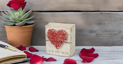 Alternative view of 34248 Rustik Beyaz İp Sanat Kutusu Tabelası, 8,9 cm x 10,16 cm, Love You More