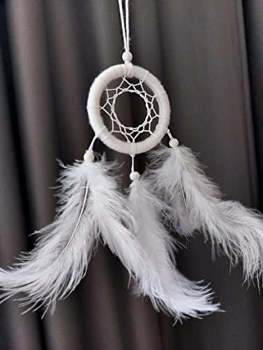 Araba Dikiz Aynası Süsü/Rüya Kapanı/Düş Kapanı/Dreamcatcher/Handmade/El Yapımı/Beyaz Dreamcatcher