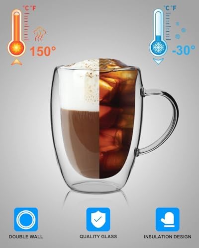 Alternative view of 350ml çift katmanlı Kulplu cam bardak