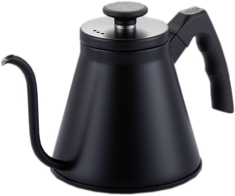 Barista Kahve Gooseneck Kettle - Çelik Kahve Demleme Dripper Kettle - İndüksiyonlu - Paslanmaz Çelik - Siyah, Slim - 1200 ml - Görsel 3