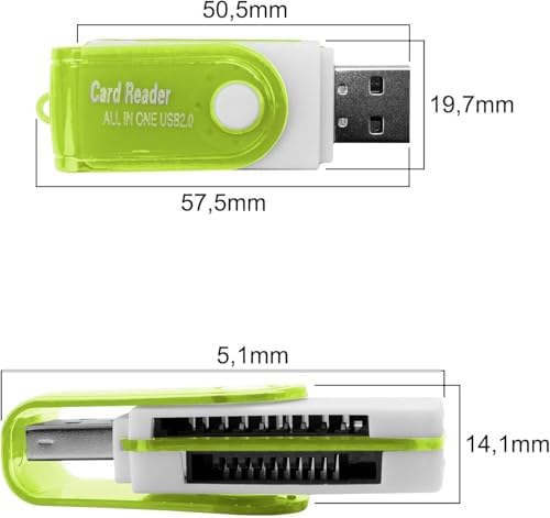 Alternative view of PC için USB SD Kart Okuyucu, Micro SD Karttan USB Adaptörüne, Kamera için MS Duo, Micro MS Kart Okuyucu Hafıza Kartı Okuyucu, PC, Dizüstü Bilgisayar için Kart Okuyucu Yeşil