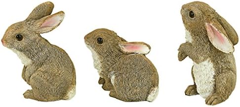 Design Toscano QM92008 The Bunny Den Rabbits İç/Dış Mekan Bahçe Hayvan Heykelleri, 9,5 cm Genişliğinde, 10,5 cm Derinliğinde, Tam Renkli Kaplama - Görsel 3