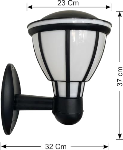 Alternative view of Kupa Serisi Bahçe Duvar Apliği 37 cm - Siyah E27 Duylu Zita Dış Mekan Lambası - IP54 Su Geçirmez, UV Korumalı Modern Tasarım (Ampul Hariç)