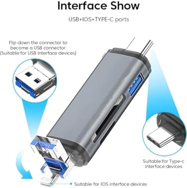 Alternative view of ADS-28 6ın1 Otg Card Reader- Lightning Apple, Iphone& Ipad için, USB 3.0 to Type C SD/TF Kart Okuyucu
