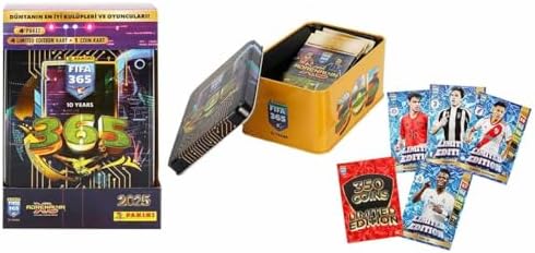 FIFA 365 Adrenalyn XL 2025 Tin Box Tcg Metal Kutu Futbolcu Kartları Set