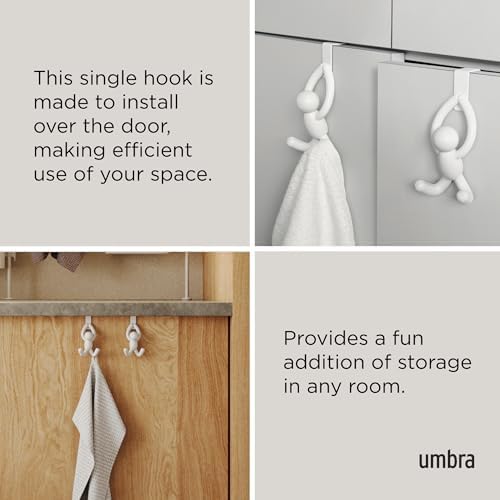 Alternative view of Umbra Buddy'de Ayrıca Kapaklar ve Çekmeceler İçin Kapı Üstü Kancası Da Bulunmaktadır, Beyaz, 2'li Set