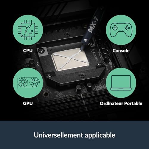 ARCTIC MX-7 (8 g) - CPU'lar, Konsollar, Grafik Kartları, Dizüstü Bilgisayarlar, İşlemciler, Çok Yüksek Isı İletkenliği, Uzun Dayanıklılık, İletken Olmayan, Kapasitif Olmayan Üstün Performanslı Termal