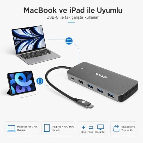 Alternative view of SWV-USBC036 6'sı 1 Arada USB-C Hub, HDMI 4K, USB 3.0, PD 3.0 Hızlı Şarj, USB-C 3.1 M.2 SSD Okuyucu, Metal Gövde Type-C Çoklayıcı Adaptör, Laptop ve MacBook Uyumlu