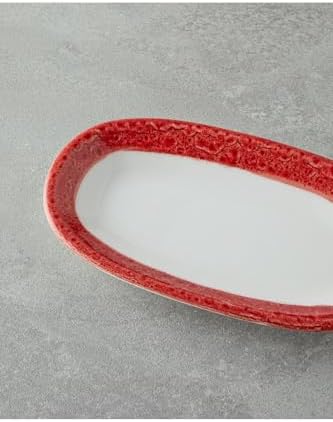 Larry Porselen Kayık Tabak 19 Cm Kırmızı - Görsel 2