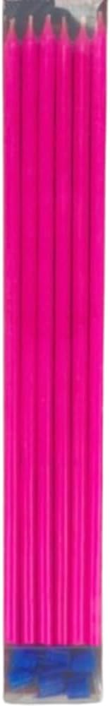 Şeker Pembe Çubuk Mum 20 cm 6 Adet