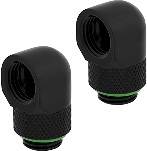 Alternative view of Hydro X Series 90° uç adaptörü döndürülebilir (ikili paket, G1/4 inç BSPP adaptör dişlisi, pirinç üretim dayanıklılık, güvenli dönme mekanizması, yüksek akış hızları için tasarlanmıştır) siyah