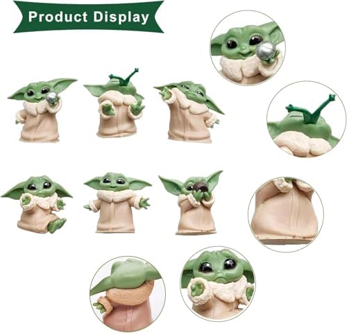 Senon 6 lı Set Sevimli Bebek Yoda Ürün Koleksiyonu Dekoratif Biblo Masa Süsü Hediyelik Eşya - Görsel 3