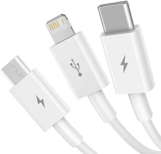 3ü1 arada USB Kablo. Şarj Kablosu, Çoklu Sarj Kablosu 3 Uçlu Type-c Uyumlu - Görsel 2