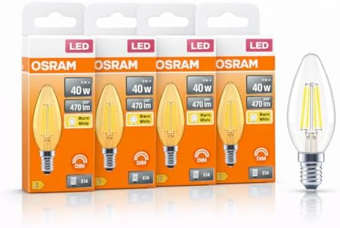 LED Mum Ampul 4W E14 2700K Dimmer Uyumlu 4'lü Paket 470 Lümen Sarı Işık Şeffaf Filament Ampul 40W Eşdeğer - Görsel 3