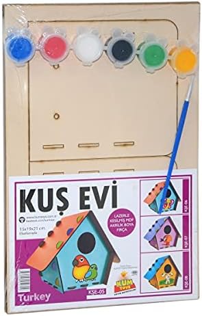 Alternative view of Redka Kumtoys Kuş Evi Ahşap Kuş Evi Ahşap Maket Boyama