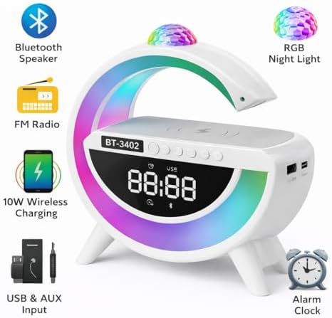 Alternative view of LED Işıklı Kablosuz Şarjlı Bluetooth Hoparlörlü Alarm Saati – Mükemmel Ses, Işık ve Konfor Tek Bir Cihazda!