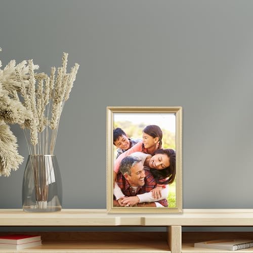 antik pirinç 5 x 7 fotoğraf çerçevesi – Boncuk sınır tasarım - Görsel 3