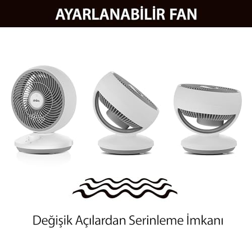 SF-7701 Masaüstü Fan – 3 Kademeli Hız, Kompakt Tasarım, 25W Enerji Tasarruflu Motor, 90° Ayarlanabilir Başlık