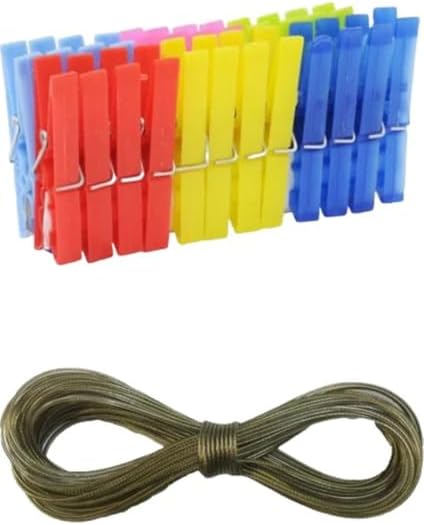 Alternative view of Smaerizi Plastik Çamaşır Mandalı 24 ADET+10MT Çelik Çamaşır Ipi Teli-2 Li Set