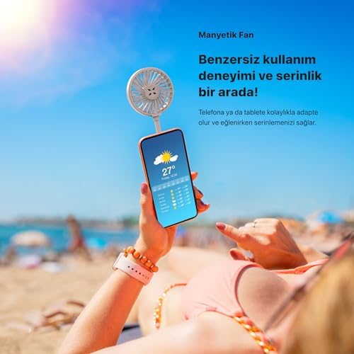 Alternative view of Xenon Smart El Vantilatörü | Şarjlı Taşınabilir Teleskobik Katlanabilir Sessiz, Mini Fan X6104 (Beyaz)