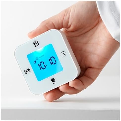 4 Fonksiyonlu Masa Saati Beyaz Renk Saat/Termometre/Alarm/Zamanlayıcı