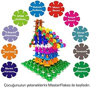 Think Master Masterflakes Eğitici Kilitli Diskler Stem Eğitimi Uyumlu 10 Renk 300 Parça Yapı Oyuncak Seti 3 Yaş ve Üzeri İçin STEM ve Robotik Kodlama Blokları - Görsel 3