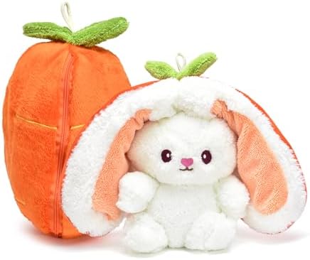 Özgüner Oyuncak Pelüş Çilek Tavşan,Fermuarlı Meyve Çantasında Nakışlı,40 cm,Pembe, Kırmızı, Karpuz, Ananas, Havuç Model Seçenekleri,Paskalya,Çilek Tavşan (havuç)