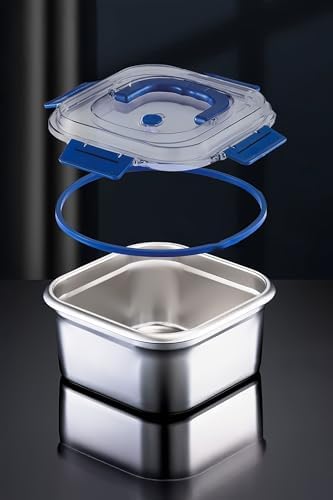 Çelik 1250 ml Kilitli Yemek Meyve Et Buzdolabı Beslenme Saklama Kabı mt106 - Görsel 2