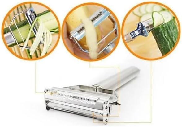 Alternative view of Premium Paslanmaz Çelik Çok Amaçlı Sebze Soyucu, Patates, Havuç, Salatalık ve Meyveler İçin Ergonomik Y-Şekilli Bıçaklı Soyacak, Dayanıklı, Keskin,