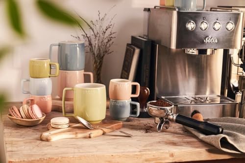 Seramik Kupa Seti, 350 ml, Makaron Renkli, 6 Parça, Mikrodalga ve Bulaşık Makinesi Uyumlu