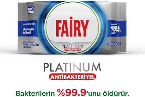 Platinum Antibakteriyel Yüzey Temizlik Havlusu 100 Yaprak | Beyaz Sirke & Karbonat | 48 Saat Temizlik Etkili | İz Bırakmayan Formül