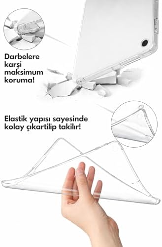 Xiaomi Redmi Pad SE 8.7 İnç İle Uyumlu Kılıf Kamera Lens Korumalı Şeffaf Silikon Tablet Kılıfı Sova - Görsel 3