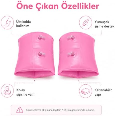 Alternative view of Çocuk Şişme Yüzme Kolluğu, 1-6 Yaş İçin Şişirilebilir Deniz ve Havuz Kolluğu, Çift Hava Valfli, Hafif ve Taşınabilir Yüzme Yardımcı Kolluk