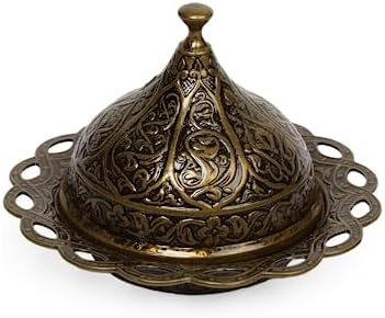 Alternative view of Kubbeli Osmanlı Tasarımlı Şekerlik – Kapaklı Metal Şeker, Çikolata ve Lokum Kabı – Kahve Sunumları İçin Dekoratif Şekerlik (Antik Yeşil)