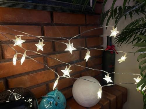 5 metre Led Işıklı 28'li Yıldız Işık Zinciri Dekoratif Fişli Aydınlatma Ev Dekorasyonu Süsleme Salon Oda Merdiven Balkon Süslemeleri için Yılbaşı Eğlence Doğum Günlerine Özel Aydınlatma