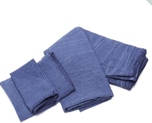 Taşlanmış Indigo Denim Pamuk Amerikan Servisi- 2'li Set