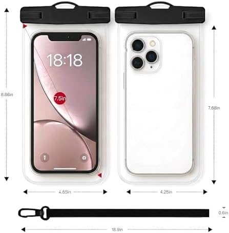 Alternative view of 1/2 Paket Su Geçirmez Telefon Kılıfı iPhone 17 16 15 Pro Max ve Galaxy S24+/S23 ile Uyumlu 7 inç Kordonlu Su Geçirmez Telefon Kılıfı, IPX8 Plaj Seyahatinde Olması Gerekenler, Plaj Temelleri