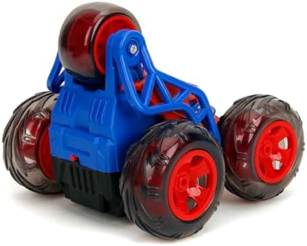 Jada Toys Spider-Man RC Stunt Car 20cm 5 Tekerlekli Dik Drift 360 Aksiyon Ve Takla Atan USB Şarjlı Tekerlek İçi LED Işıklı Turbo Kumandalı Orijinal Oyuncak Akrobasi Sürüş Arabası - Görsel 3