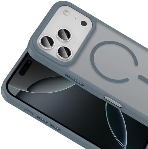Senon Apple iPhone 17 Pro İçin Kılıf Magsafe Uyumlu Şarj Özellikli Mat Arka Yüzey Zore Sio Kapak (Gri)