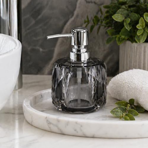 1 Adet Akrilik Sıvı Sabunluk (210 ml) - 3 Farklı Renkli Kırılmaz Şeffaf Banyo ve Mutfak Düzenleyici Şık Losyon ve Sabun Pompası Organizer (Asorti)