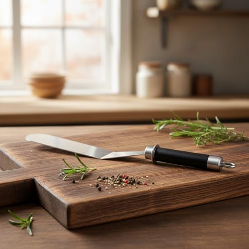 Alternative view of 32 cm Siyah Çelik Pasta Sıvama Spatulası - Profesyonel Krema, Ganaj ve Hamur Spatulası