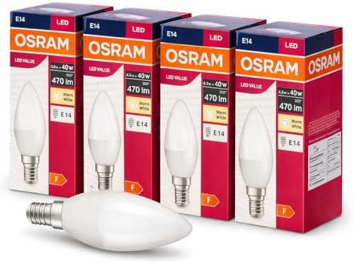 LED Mum Ampul 4.9W (40W Eşdeğer) E14 Duy 470 Lümen – Dekoratif LED Ampul – Dim Edilemez – Enerji Tasarruflu – Avize ve Aplik Uyumlu – 4’lü Paket (Sarı 2700K) - Görsel 3